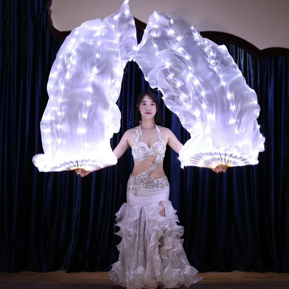 New LED Belly Dance Silk Fan Veil Stage Performance Accessories Prop Light Bellydance LED Fans Shiny Rainbow
New LED Belly Dance Silk Fan Veil Stage Performance Accessories Prop Light Bellydance LED Fans Shiny Rainbow