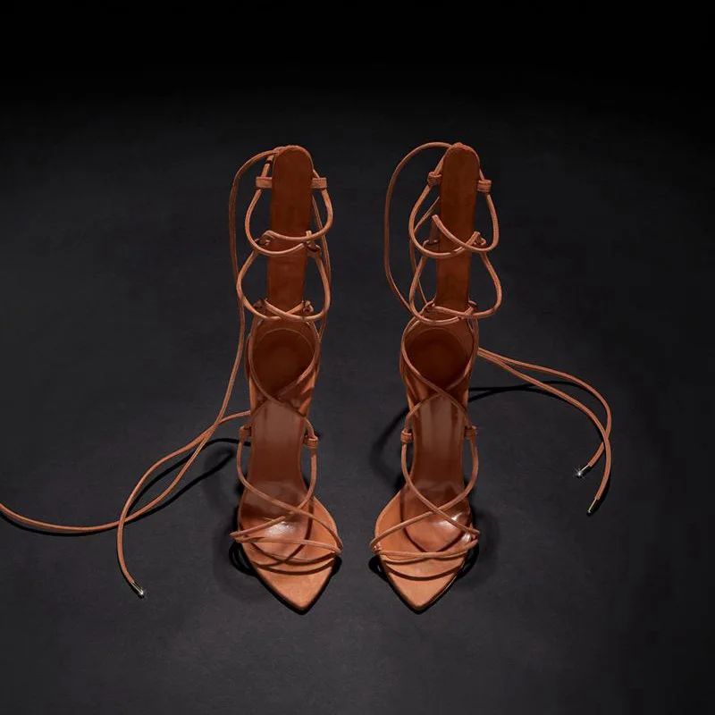 Roman gladiator lace-up sandals summer women's pointed-toe stiletto sandals cross-tie knot high heels sexy lace up ladies sandal
Roman gladiator lace-up sandals summer women's pointed-toe stiletto sandals cross-tie knot high heels sexy lace up ladies sandal
