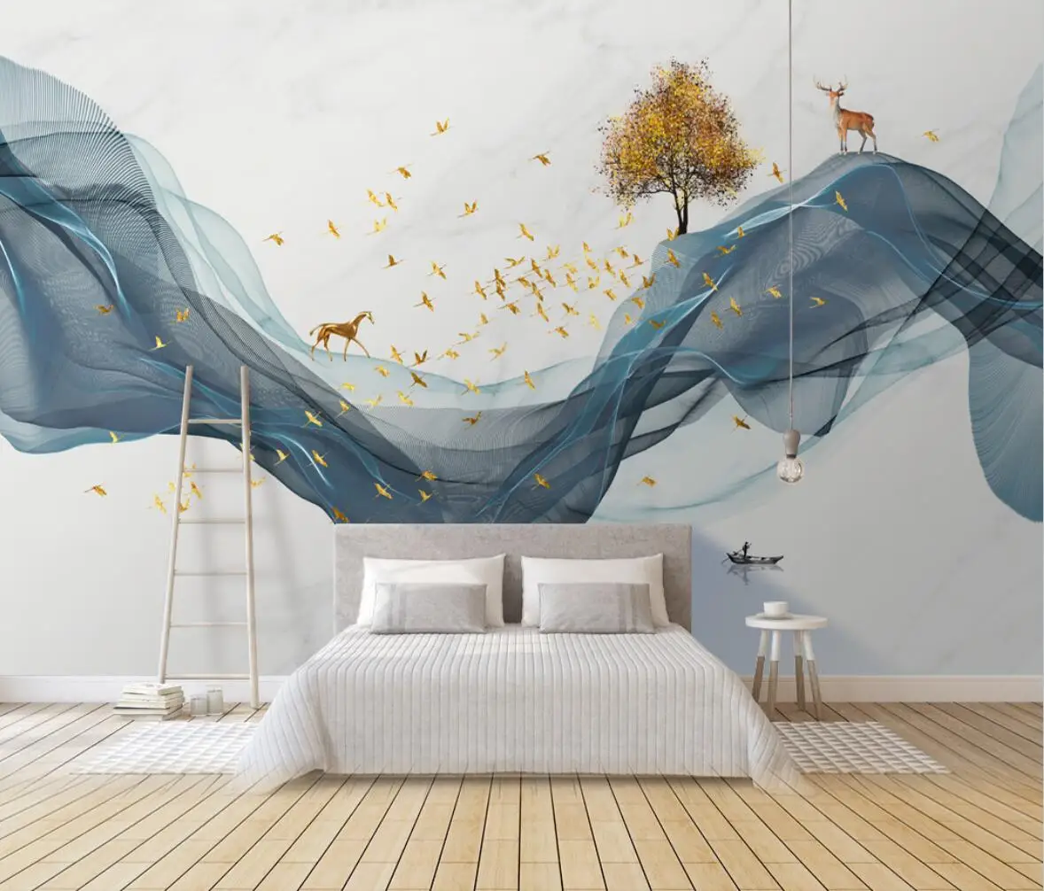 beibehang custom Modern mural wallpaper abstract line ink landscape elk background wall paper living room decor home improvement
beibehang custom Modern mural wallpaper abstract line ink landscape elk background wall paper living room decor home improvement
