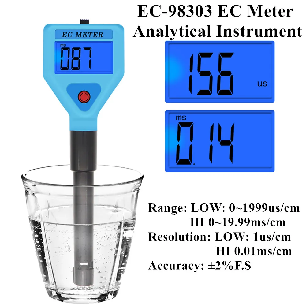 New EC Meter LED Water Quality Monitor Tester high precision Pools Drinking Water Aquariums 0~1999us/cm 0~19.99ms/cm EC 40%off
New EC Meter LED Water Quality Monitor Tester high precision Pools Drinking Water Aquariums 0~1999us/cm 0~19.99ms/cm EC 40%off