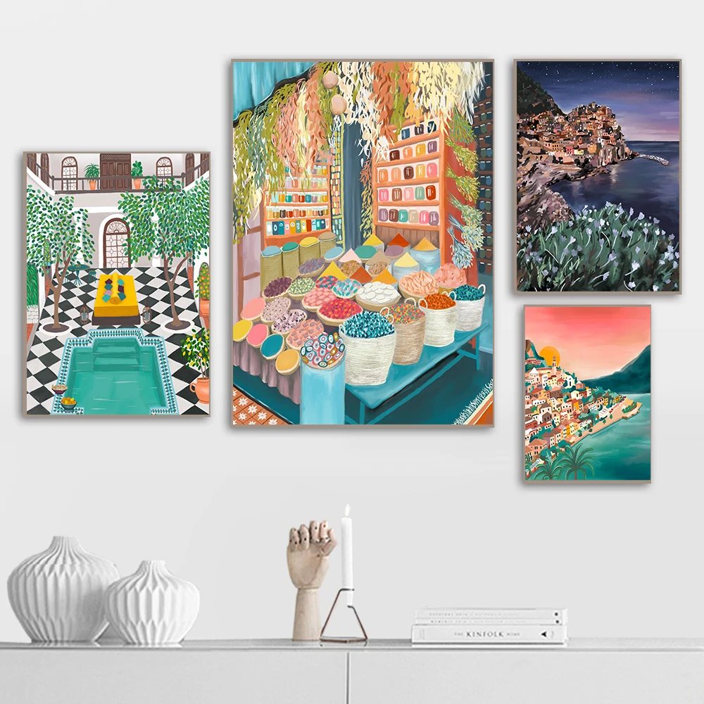 Moroccan Villa Art Prints Travel Posters Botanical Wall Art Canvas Paintings Landscape Wall Pictures Italy Gift Home Decoration
Moroccan Villa Art Prints Travel Posters Botanical Wall Art Canvas Paintings Landscape Wall Pictures Italy Gift Home Decoration