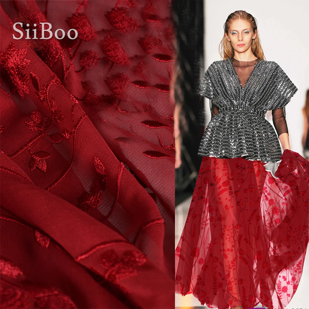 Luxury red floral embroidery cotton silk fabric apparel for summer dress Georgette silk tissu tecidos stoffens tela 8mm SP5219
Luxury red floral embroidery cotton silk fabric apparel for summer dress Georgette silk tissu tecidos stoffens tela 8mm SP5219