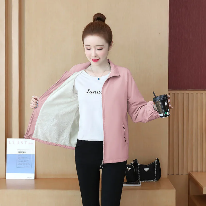 Women Autumn Fleece Jacket Winter Padded Stand Collar Short Coat Fashion Casual Zipper Outwear Baseball uniform Girl Jackets
Women Autumn Fleece Jacket Winter Padded Stand Collar Short Coat Fashion Casual Zipper Outwear Baseball uniform Girl Jackets