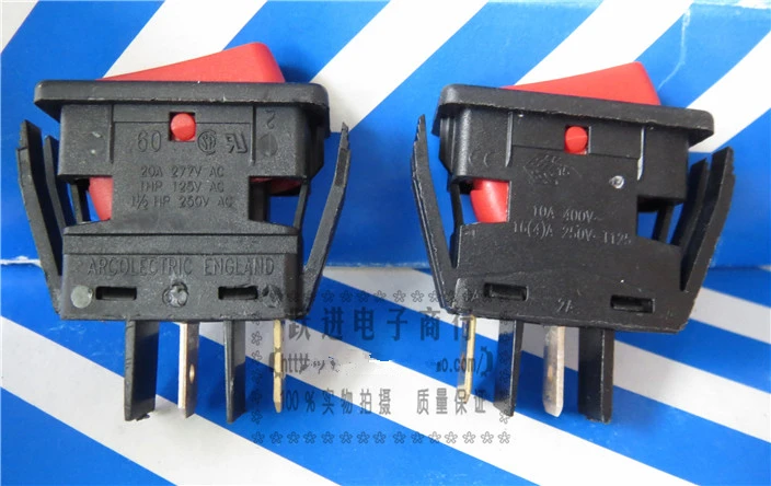 Original new 100% high current rocker switch 2pin 2gear 20A 277VAC 1HP 125VAC power switch 10A400V 16(4)250V T125
Original new 100% high current rocker switch 2pin 2gear 20A 277VAC 1HP 125VAC power switch 10A400V 16(4)250V T125