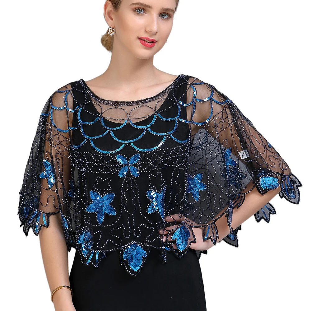 Vintage Sequin Beaded Evening Cape 1920s Flapper Shawl Wraps Wedding Bridal Shawl Scarf Circle Flower Gatsby Party Cover Up
Vintage Sequin Beaded Evening Cape 1920s Flapper Shawl Wraps Wedding Bridal Shawl Scarf Circle Flower Gatsby Party Cover Up