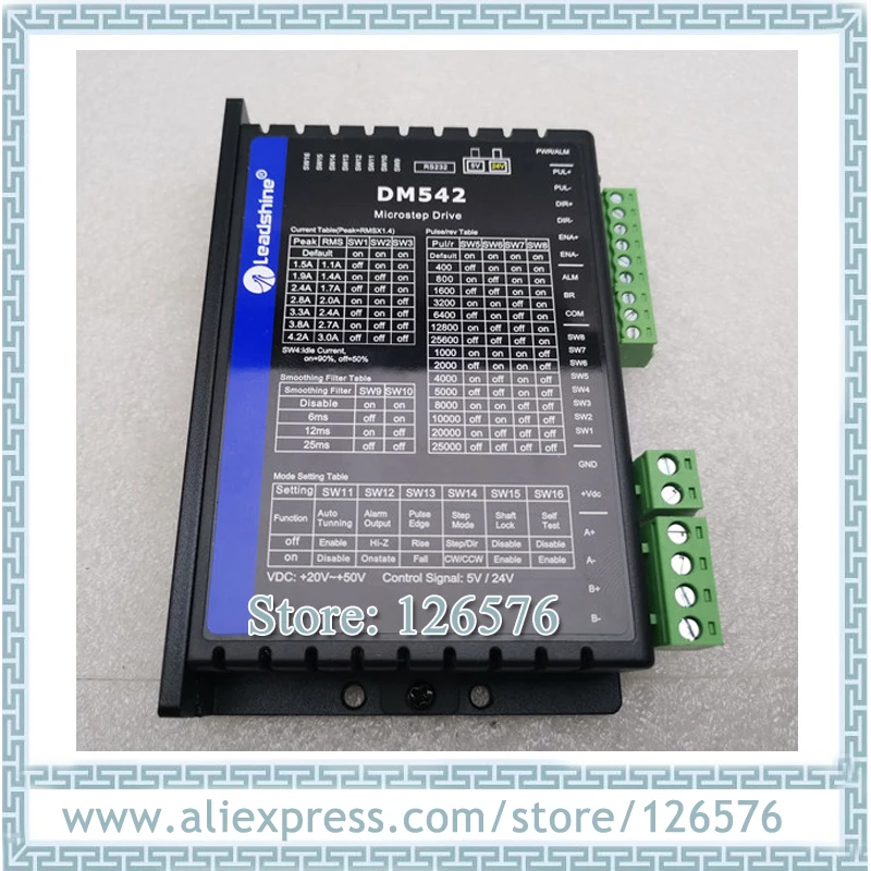 Leadshine DM542 V2.0 V3.0 Цифровой Драйвер шагового двигателя 20-50VDC с драйвером фрезерного станка с ЧПУ 1,0-4,2 А
Leadshine DM542 V2.0 V3.0 Цифровой Драйвер шагового двигателя 20-50VDC с драйвером фрезерного станка с ЧПУ 1,0-4,2 А