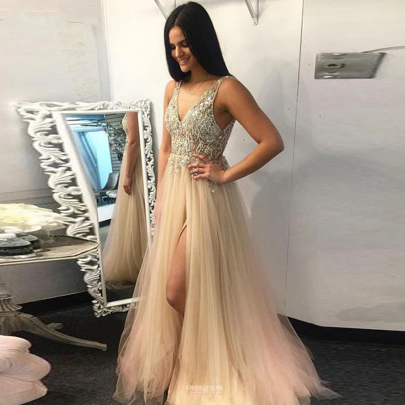 ANGELSBRIDEP 2 STORE V-Neck Long Evening Party Junior Vestidos Festa Sexy Side Split Beading Tulle Cinderella Prom Gowns
ANGELSBRIDEP 2 STORE V-Neck Long Evening Party Junior Vestidos Festa Sexy Side Split Beading Tulle Cinderella Prom Gowns