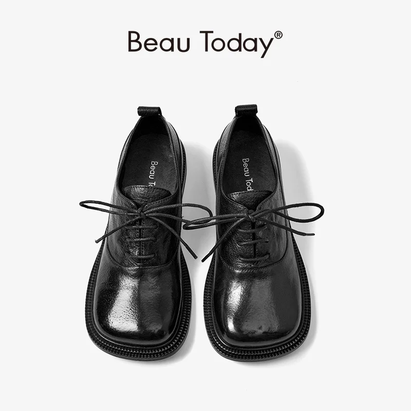 BeauToday Oxfords Women Horsehide Leather Dress Shoes Warped Square Toe Lace-up Closure Ladies Flats Handmade 21502
BeauToday Oxfords Women Horsehide Leather Dress Shoes Warped Square Toe Lace-up Closure Ladies Flats Handmade 21502