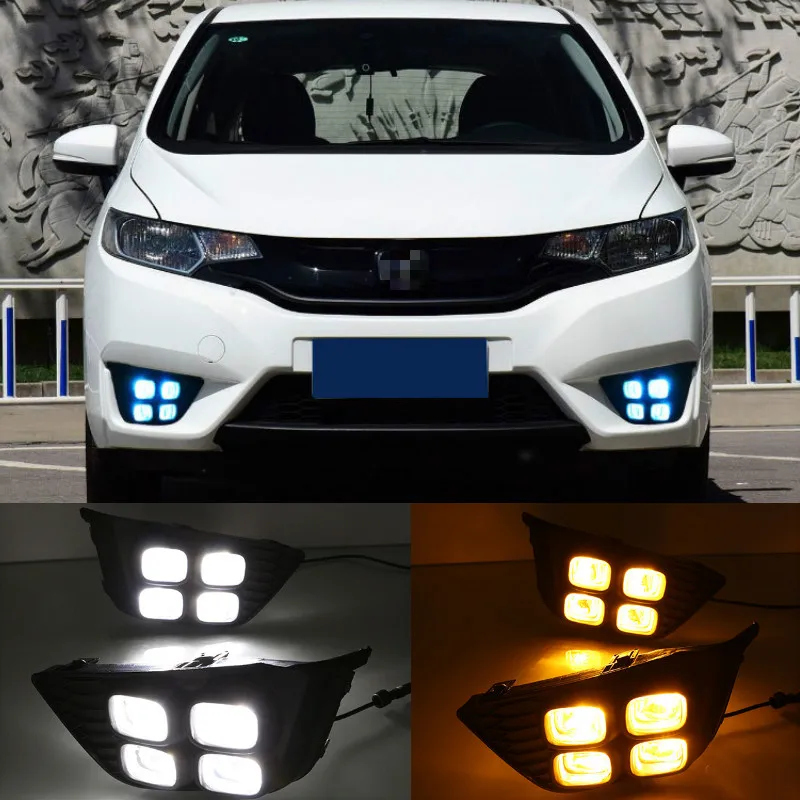 Светодиодный ные дневные ходовые огни для Honda Jazz fit 2014, 2015, 2016 светодиодный ДХО, противотуманные фары с указателем поворота, автостайлинг
Светодиодный ные дневные ходовые огни для Honda Jazz fit 2014, 2015, 2016 светодиодный ДХО, противотуманные фары с указателем поворота, автостайлинг