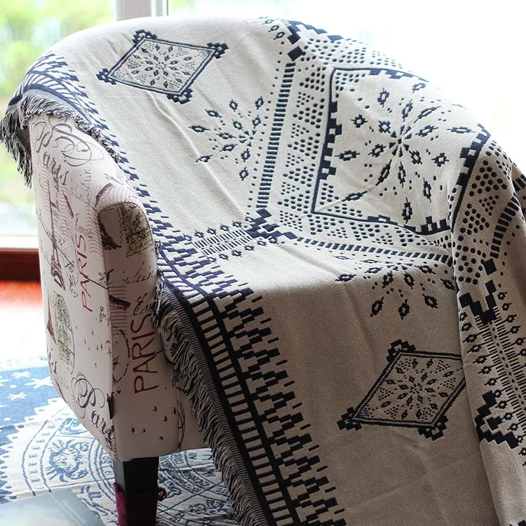 double-sided Blankets Bohemian Geometric Pattern Thread Blanket Sofa/Bed/Plane Decorative Throws Knit Blanket with Tassel 
double-sided Blankets Bohemian Geometric Pattern Thread Blanket Sofa/Bed/Plane Decorative Throws Knit Blanket with Tassel