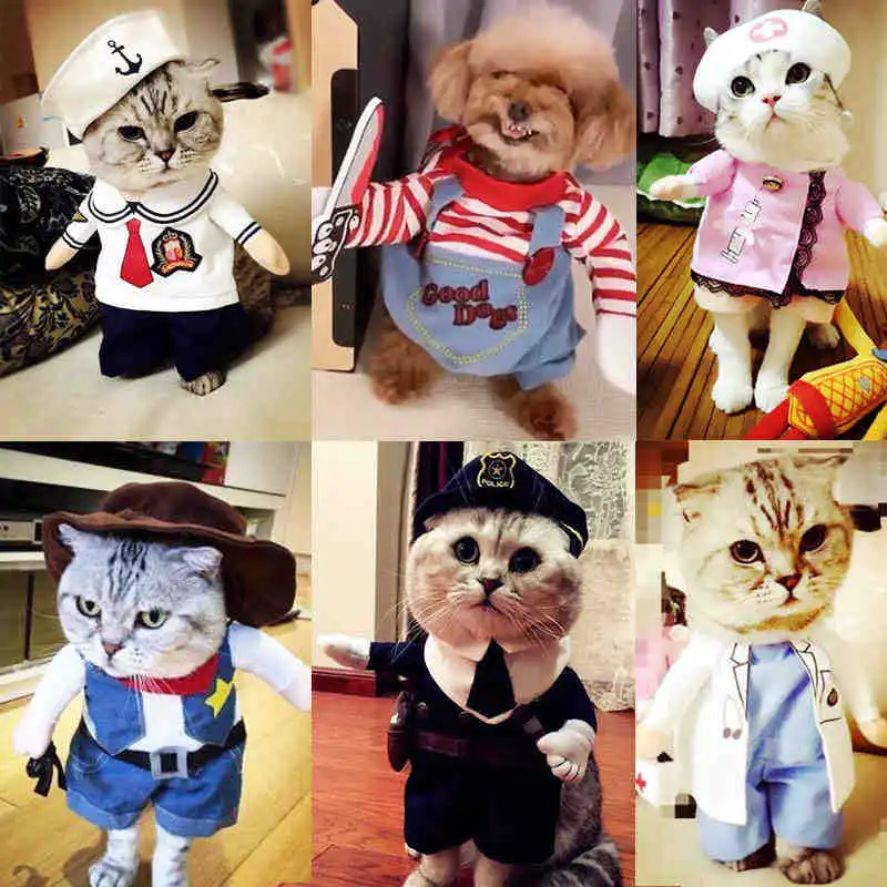 2021 New Design Funny Halloween Pet Transformation Clothes Upright Cat Dog Clothes Teddy Pet Products
2021 New Design Funny Halloween Pet Transformation Clothes Upright Cat Dog Clothes Teddy Pet Products