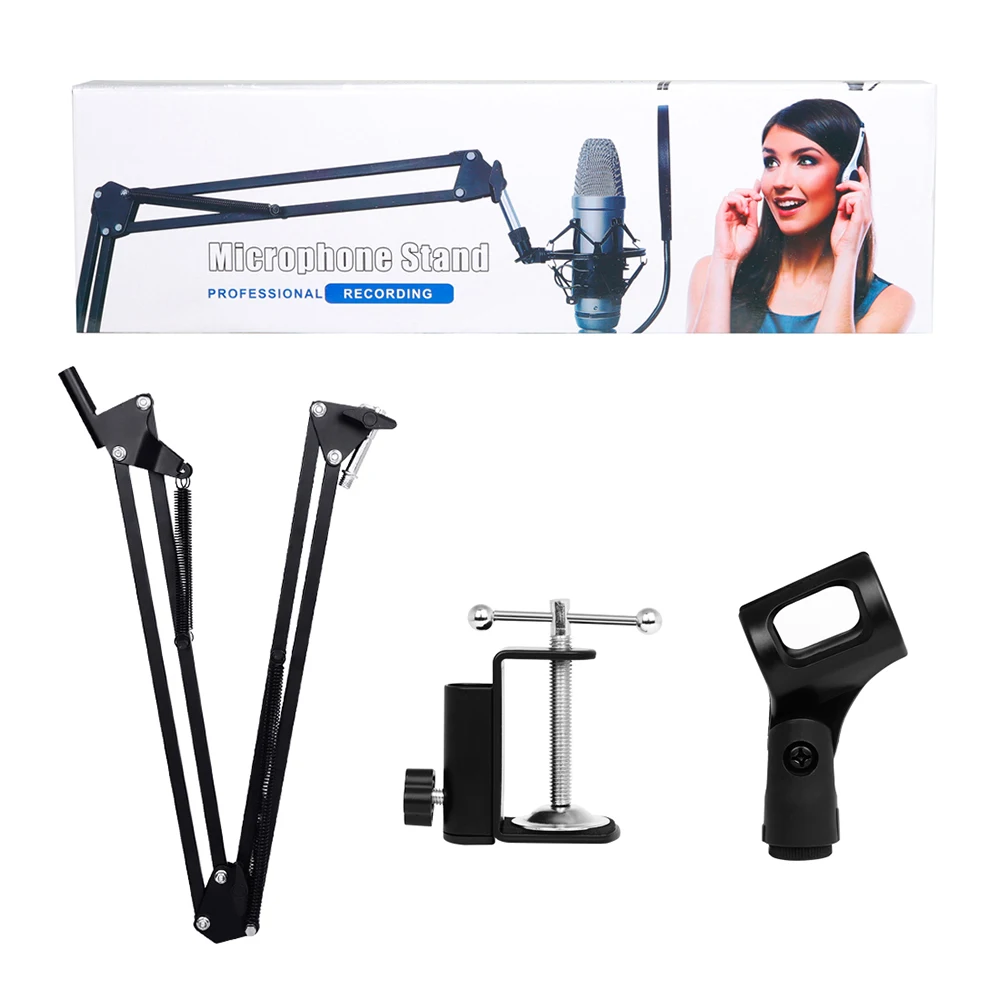 Microphone Scissor Arm Stand Adjustable Desktop Mic Clip Holder Tripod Black Metal Cantilever Bracket Universal Shock Mount
Microphone Scissor Arm Stand Adjustable Desktop Mic Clip Holder Tripod Black Metal Cantilever Bracket Universal Shock Mount