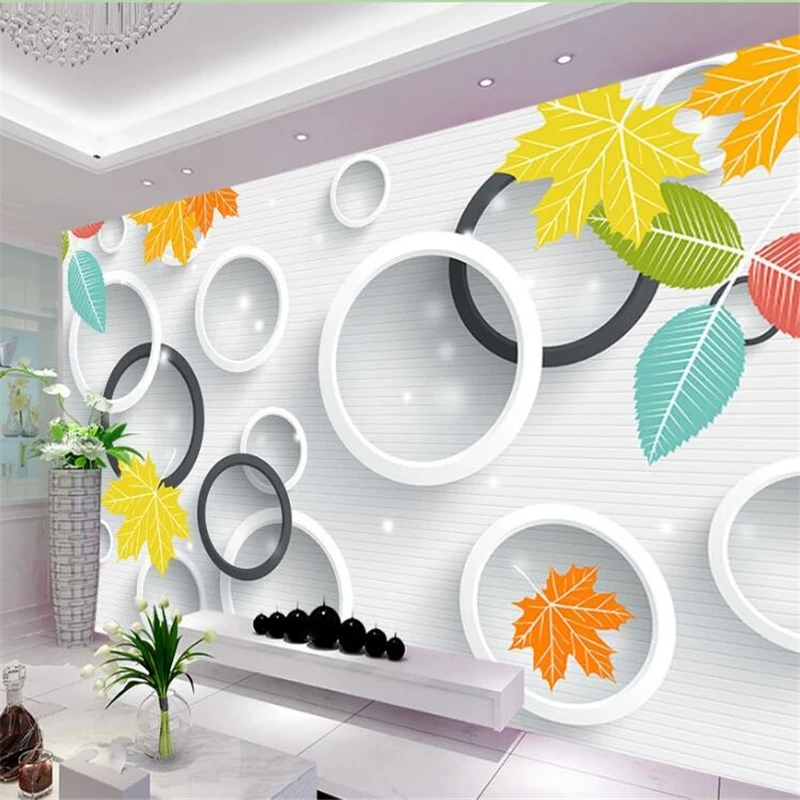 Custom wallpaper fresh and elegant 3D circle leaves modern minimalist living room bedroom TV background wall 3d papel de parede
Custom wallpaper fresh and elegant 3D circle leaves modern minimalist living room bedroom TV background wall 3d papel de parede