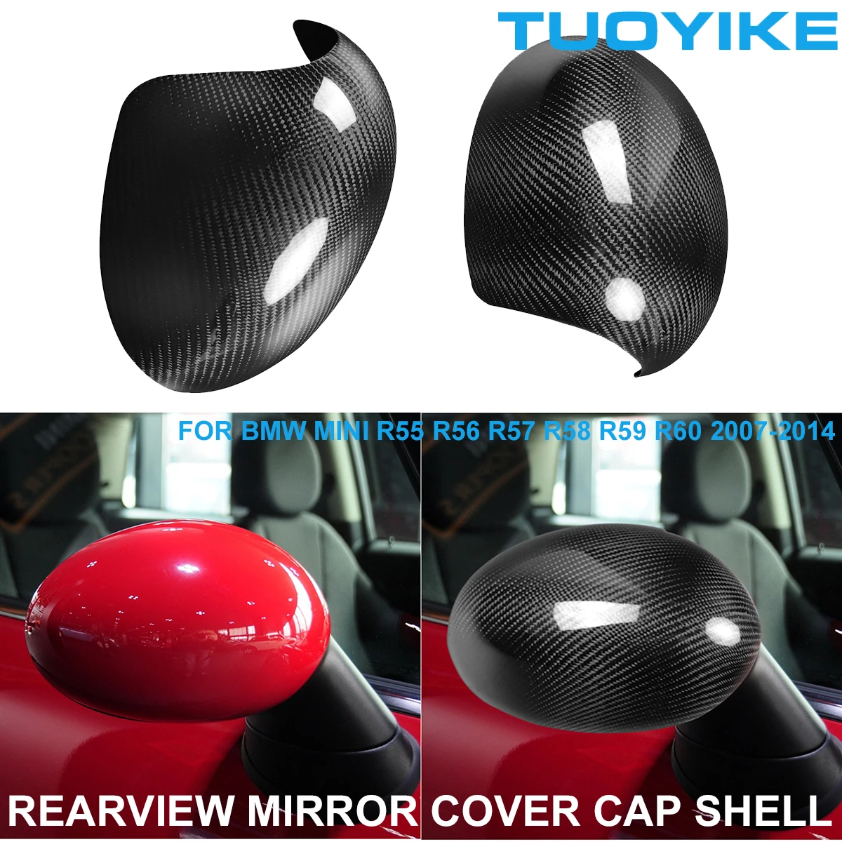 LHD RHD Car Real Dry Carbon Fiber Rearview Mirror Cover Cap Shell Sticker Trim For BMW Mini R55 R56 R57 R58 R59 R60 2007-2014
LHD RHD Car Real Dry Carbon Fiber Rearview Mirror Cover Cap Shell Sticker Trim For BMW Mini R55 R56 R57 R58 R59 R60 2007-2014