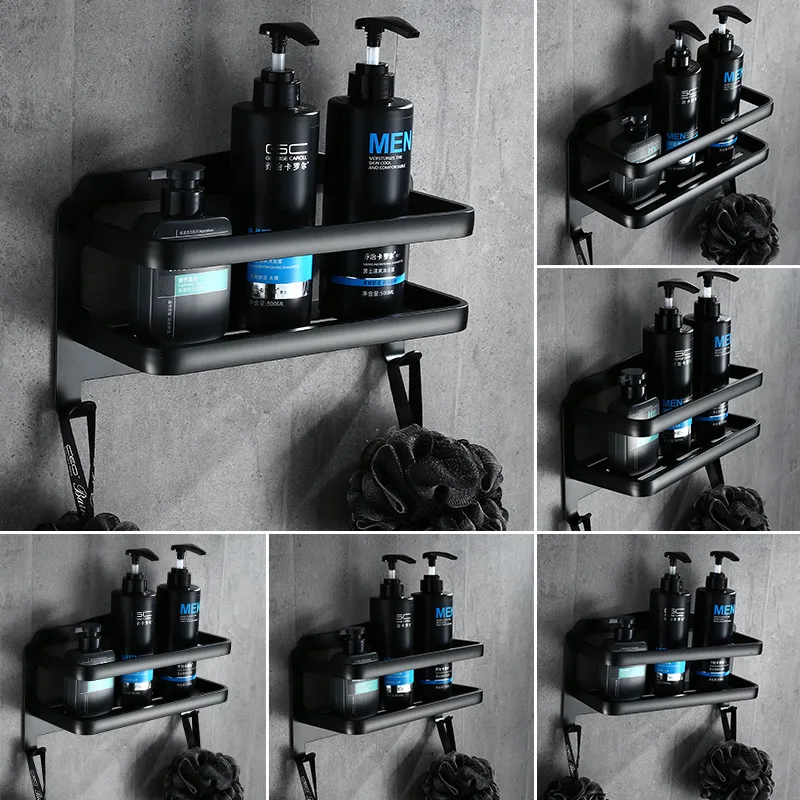 Bathroom Shelf Black Aluminum Bathroom Bath Shower Shelf Bath Shampoo Holder Basket Holder With Hooks Corner shelf Nail Free
Bathroom Shelf Black Aluminum Bathroom Bath Shower Shelf Bath Shampoo Holder Basket Holder With Hooks Corner shelf Nail Free