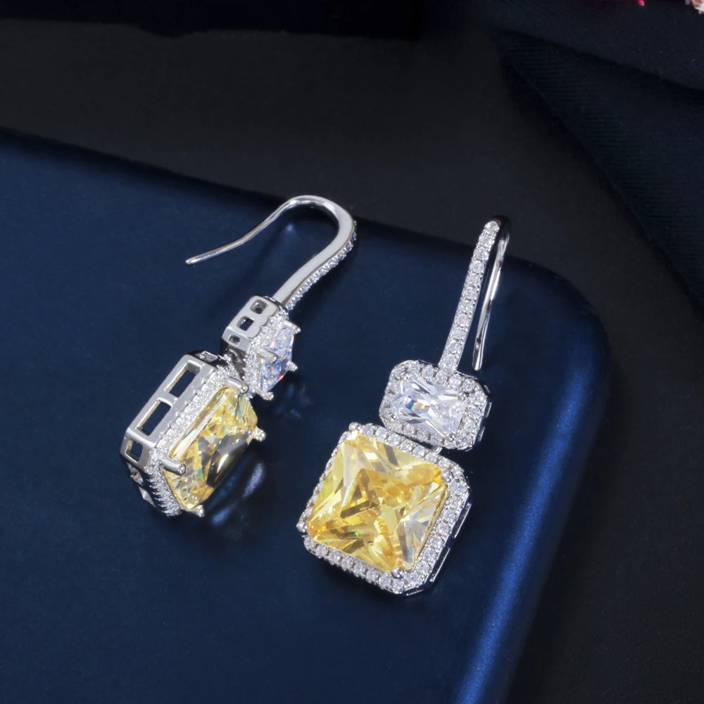 ThreeGraces Unique Yellow CZ Crystal Silver Color Geometric Square Dangle Earrings for Women New Fashion Party Jewelry ER559
ThreeGraces Unique Yellow CZ Crystal Silver Color Geometric Square Dangle Earrings for Women New Fashion Party Jewelry ER559