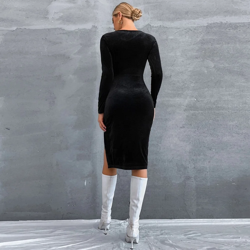 Retro Suede Square Neck Long Sleeve Velvet Women Dress Bodycon Autumn Winter 2021 Elegent Split Femme Dresses Party Long Sleeve
Retro Suede Square Neck Long Sleeve Velvet Women Dress Bodycon Autumn Winter 2021 Elegent Split Femme Dresses Party Long Sleeve