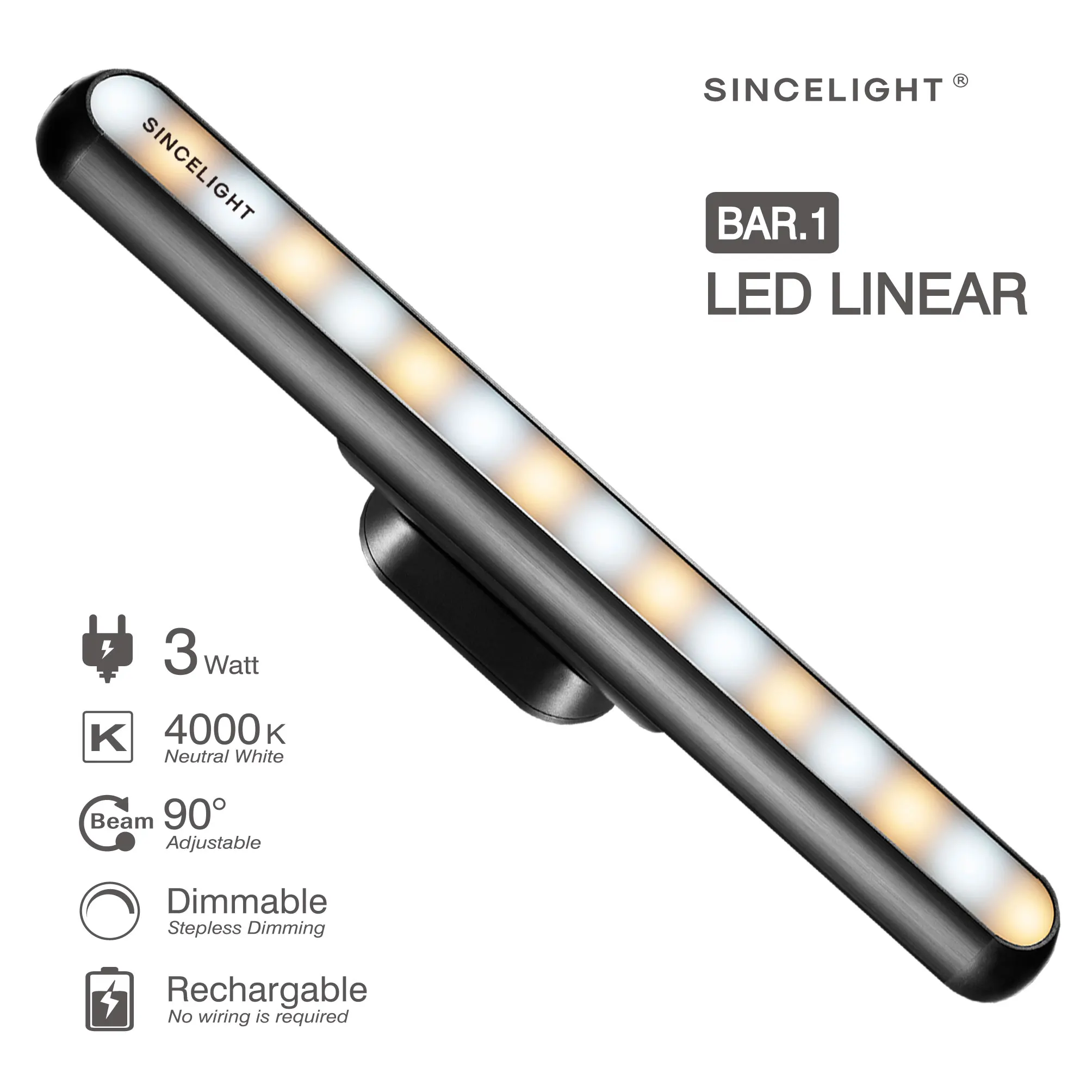 Portable Rechargeable LED BAR S1 Desk Table Reading Light Stepless Dimming Cabinet Light Night Light For Closet Wardrobe Lamp
Portable Rechargeable LED BAR S1 Desk Table Reading Light Stepless Dimming Cabinet Light Night Light For Closet Wardrobe Lamp