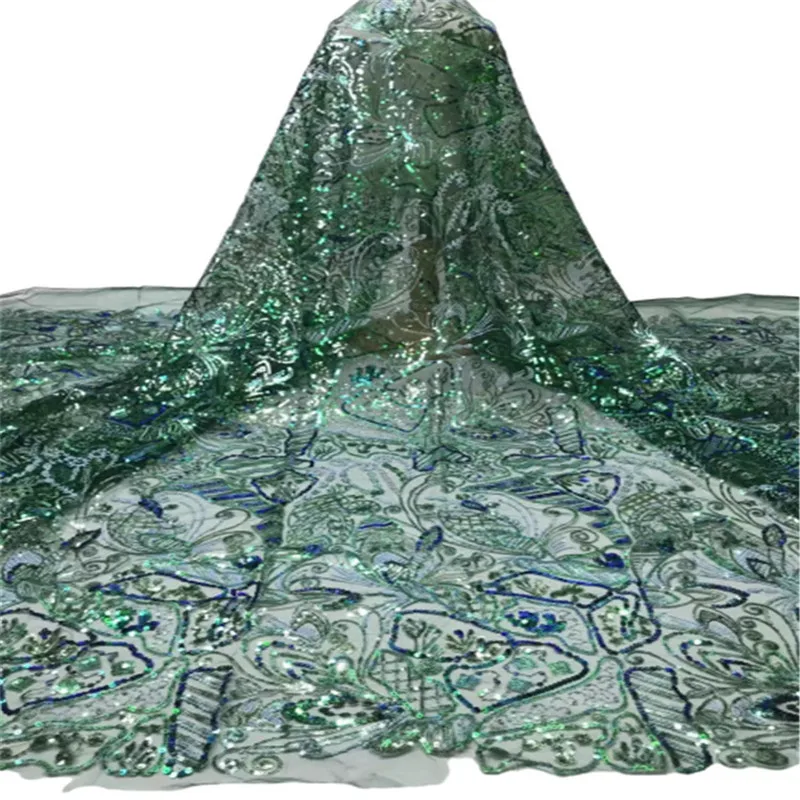 High Quality African Green Sequins Lace Fabric Nigerian Wedding Party Dress Women French Tulle Lace Swissfabric For Sewing
High Quality African Green Sequins Lace Fabric Nigerian Wedding Party Dress Women French Tulle Lace Swissfabric For Sewing