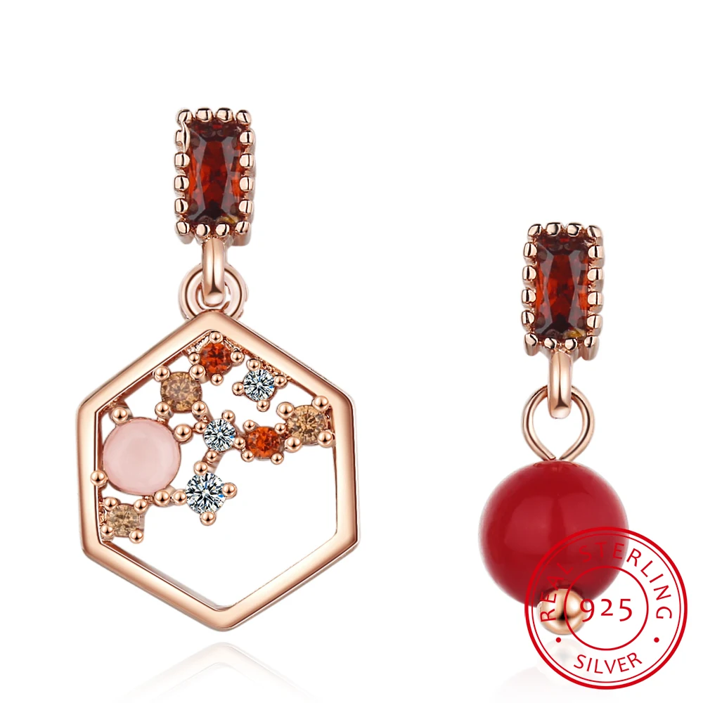 Temperament Red Pearl Hexagon Asymmetric Retro Stud Earrings 925 silver needle Zirconia Earring Fine Jewelry
Temperament Red Pearl Hexagon Asymmetric Retro Stud Earrings 925 silver needle Zirconia Earring Fine Jewelry