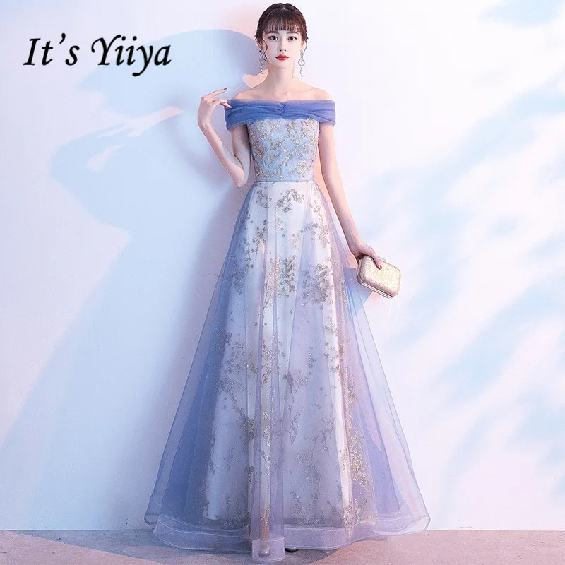 Elegant Evening Dress It's Yiiya BR314 Blue Boat Neck Long Formal Dresses Long Off Shoulder Crepe A-Line Vestidos De Fiesta
Elegant Evening Dress It's Yiiya BR314 Blue Boat Neck Long Formal Dresses Long Off Shoulder Crepe A-Line Vestidos De Fiesta