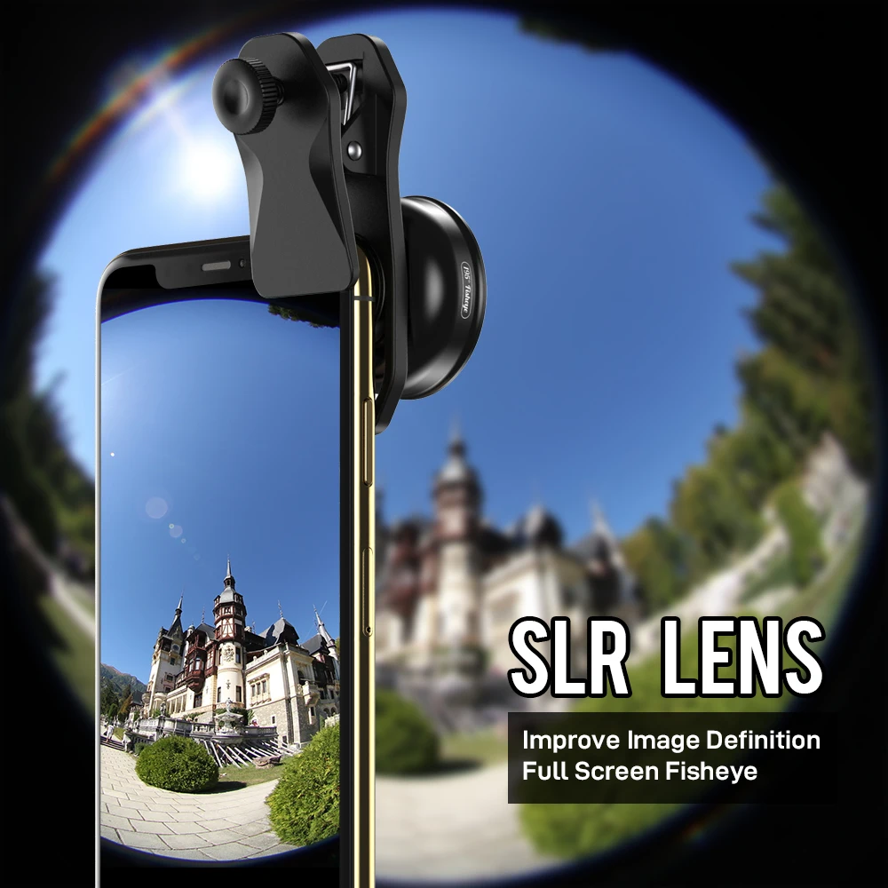 APEXEL HD 195 Degree Super Fisheye Lens Phone Mobile Telephoto Camcorder Zoom For iPhone Xiaomi Samsung All Smartphones
APEXEL HD 195 Degree Super Fisheye Lens Phone Mobile Telephoto Camcorder Zoom For iPhone Xiaomi Samsung All Smartphones