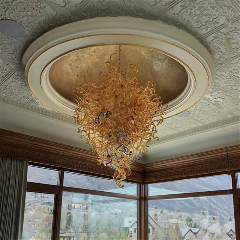 Elegant Colorful Glass Lamp Modern Chandelier Parts Flower Hanging Glass Large Contemporary Chandeliers
Elegant Colorful Glass Lamp Modern Chandelier Parts Flower Hanging Glass Large Contemporary Chandeliers