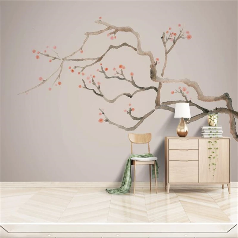 Modern new Chinese plum wallpaper blossom TV background wall paper decoration painting home decor papel de parede 3d room decor
Modern new Chinese plum wallpaper blossom TV background wall paper decoration painting home decor papel de parede 3d room decor