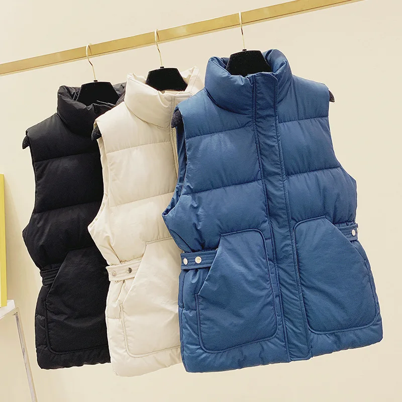 Winter Warm Turn Down Collar Women Vest Jacket Casual Loose Sleeveless Ladies Waistcoat Female Cotton Padded Zipper Pockets Vest
Winter Warm Turn Down Collar Women Vest Jacket Casual Loose Sleeveless Ladies Waistcoat Female Cotton Padded Zipper Pockets Vest