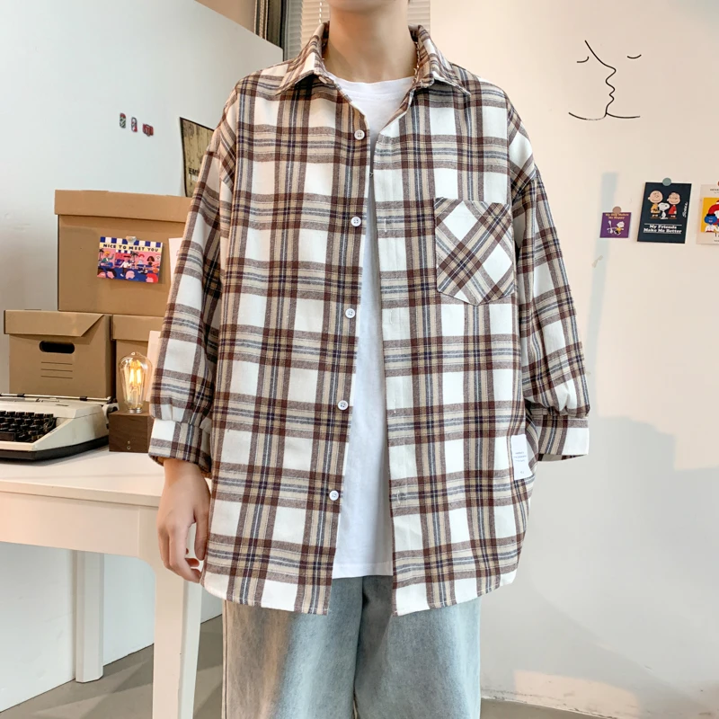 Harajuku Mens Blouse Shirt Plaid Shirt Business Shirts Male Clothing Checkered Shirt Men Blouse Hippie Punk Spring New Arrival
Harajuku Mens Blouse Shirt Plaid Shirt Business Shirts Male Clothing Checkered Shirt Men Blouse Hippie Punk Spring New Arrival