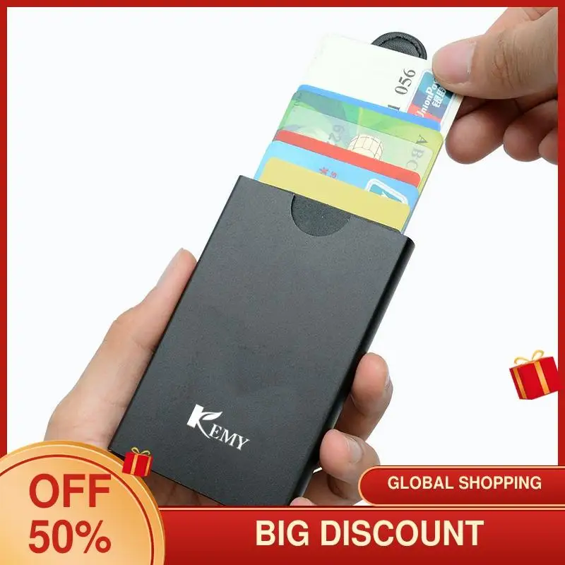 KEMY Men Credit Card Holders Business ID Card Case Fashion Automatic RFID Card Holder Aluminium Bank Card Wallets
KEMY Men Credit Card Holders Business ID Card Case Fashion Automatic RFID Card Holder Aluminium Bank Card Wallets