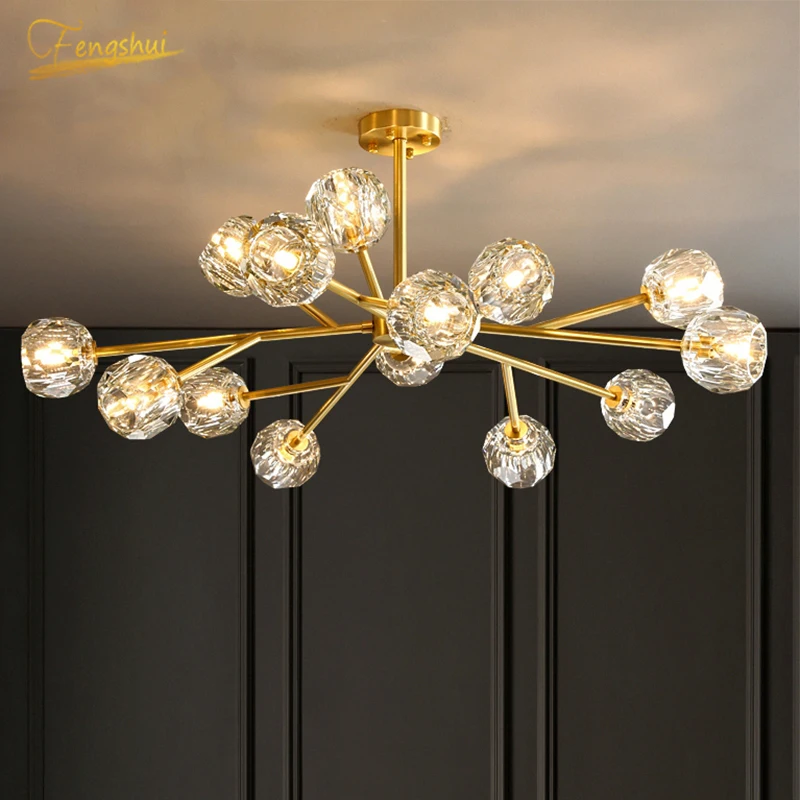 Nordic Luxury Chandelier Lighting Copper LED Chandeliers for Living Room Hanging Lamps Hotel Dining Room Bedroom Indoor Lighting
Nordic Luxury Chandelier Lighting Copper LED Chandeliers for Living Room Hanging Lamps Hotel Dining Room Bedroom Indoor Lighting
