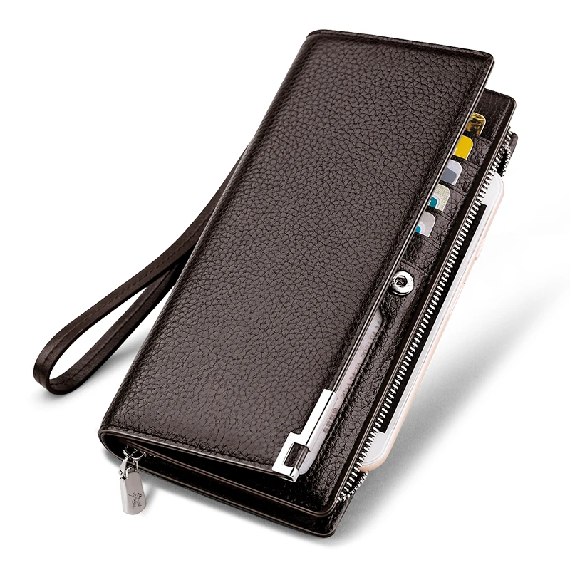 Genuine Leather Clutch Bag Wallet Long Men Phone Purse Business Card Holder Zipper&Hasp High Quality Brand Large capacity 2020
Genuine Leather Clutch Bag Wallet Long Men Phone Purse Business Card Holder Zipper&Hasp High Quality Brand Large capacity 2020