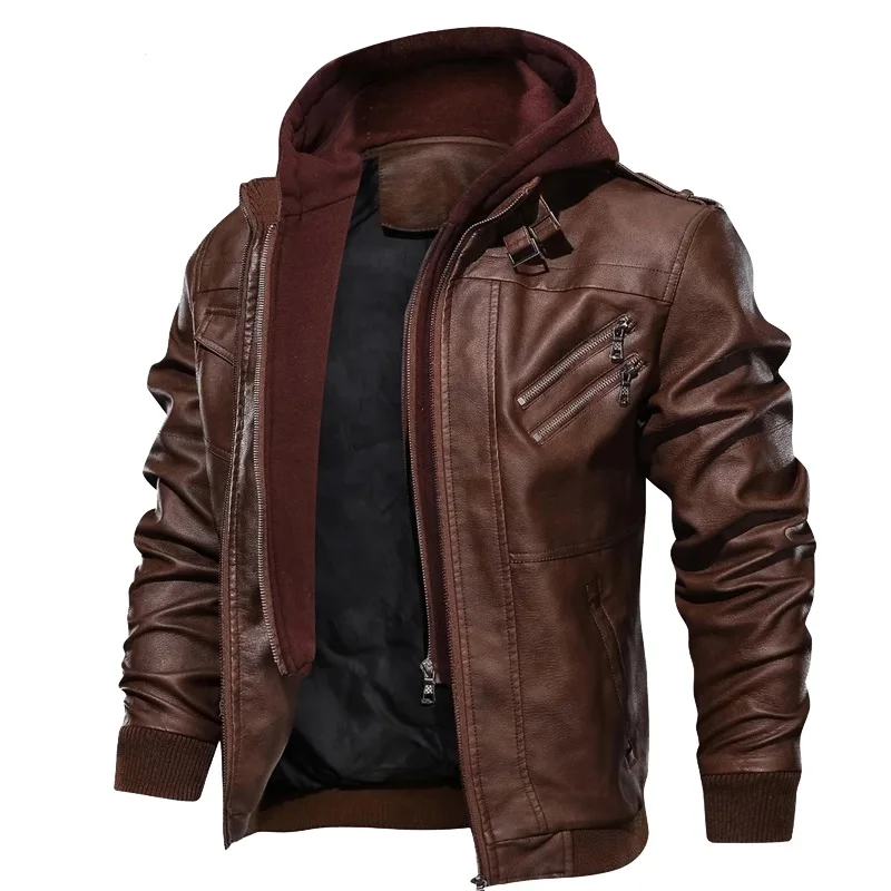 Mens Warm Jacket Winter Motorcycle Leather Jacket Windbreaker Hooded PU Jacket Male Outwear Waterproof Jackets And Coats For Men
Mens Warm Jacket Winter Motorcycle Leather Jacket Windbreaker Hooded PU Jacket Male Outwear Waterproof Jackets And Coats For Men