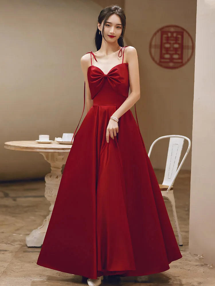 Charming Wine Red Cocktail Dresses For Women Sexy Spaghetti Strap Lace-Up Bow Strapless A-Line Backless Exquisite Banquet Gowns
Charming Wine Red Cocktail Dresses For Women Sexy Spaghetti Strap Lace-Up Bow Strapless A-Line Backless Exquisite Banquet Gowns
