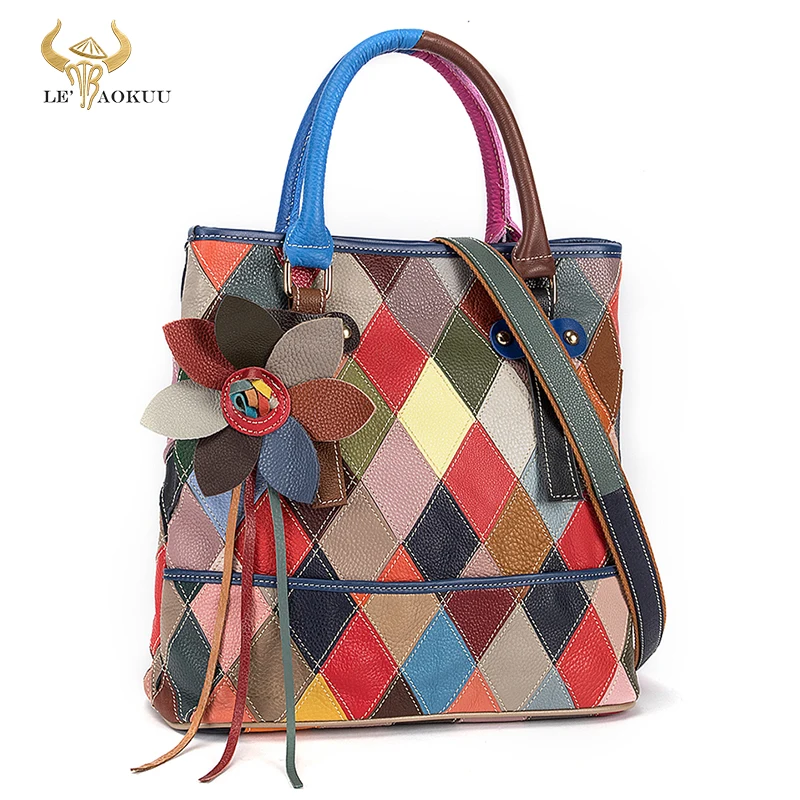 Quality Leather Women's Patchwork Geometric Purse And Handbag Fashion Colorful Random Spliced Flowers Over Shoulder Tote bag 532
Quality Leather Women's Patchwork Geometric Purse And Handbag Fashion Colorful Random Spliced Flowers Over Shoulder Tote bag 532