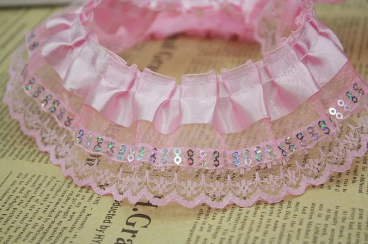 40Yds/Lot 5cm Pleated Guipure Tulle Lace Ribbon Trim Sequins Bling Diy Sewing Lace Fabric Dress Decoration Craft Supplies Decor
40Yds/Lot 5cm Pleated Guipure Tulle Lace Ribbon Trim Sequins Bling Diy Sewing Lace Fabric Dress Decoration Craft Supplies Decor