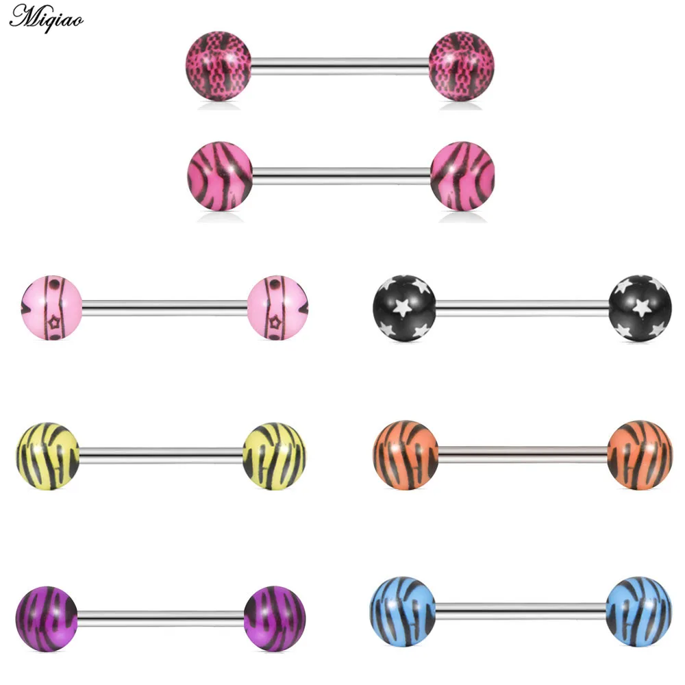 Miqiao 8pcs/lot Acrylic Printing Tongue Nail Piercing Fashion Jewelry 14G Piercing Breast Ring
Miqiao 8pcs/lot Acrylic Printing Tongue Nail Piercing Fashion Jewelry 14G Piercing Breast Ring