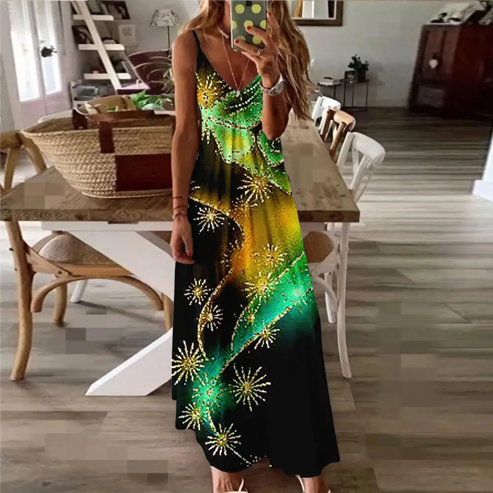 Spring Summer Women V-Neck Strap Floral Printing Sexy Beach Long Maxi Dress Split Sleeveless Vintage Clothing Oversized Holiday
Spring Summer Women V-Neck Strap Floral Printing Sexy Beach Long Maxi Dress Split Sleeveless Vintage Clothing Oversized Holiday