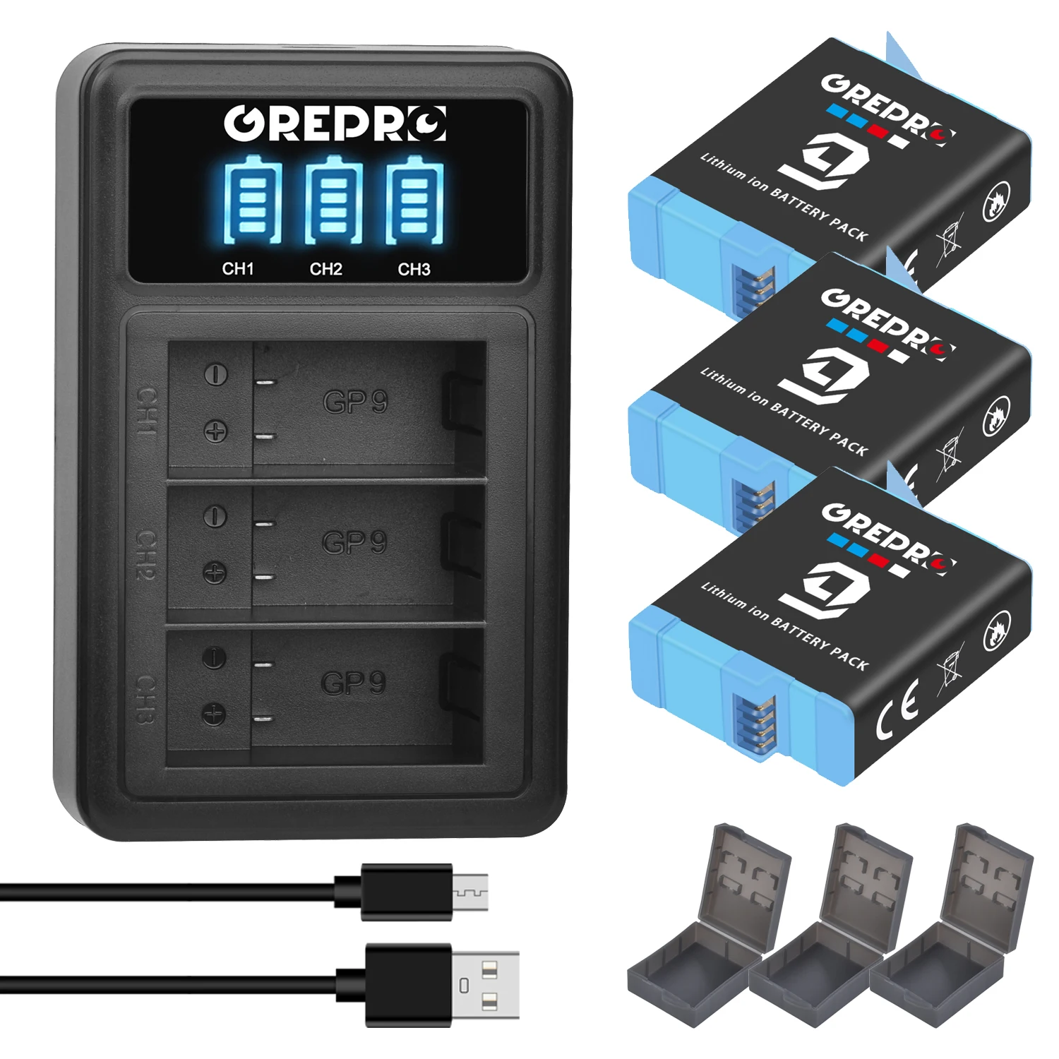 1780mAh Battery with 3 Way Charger for GoPro HERO11 Black, HERO9 Black 5K Action Camera, HERO10 Black
1780mAh Battery with 3 Way Charger for GoPro HERO11 Black, HERO9 Black 5K Action Camera, HERO10 Black