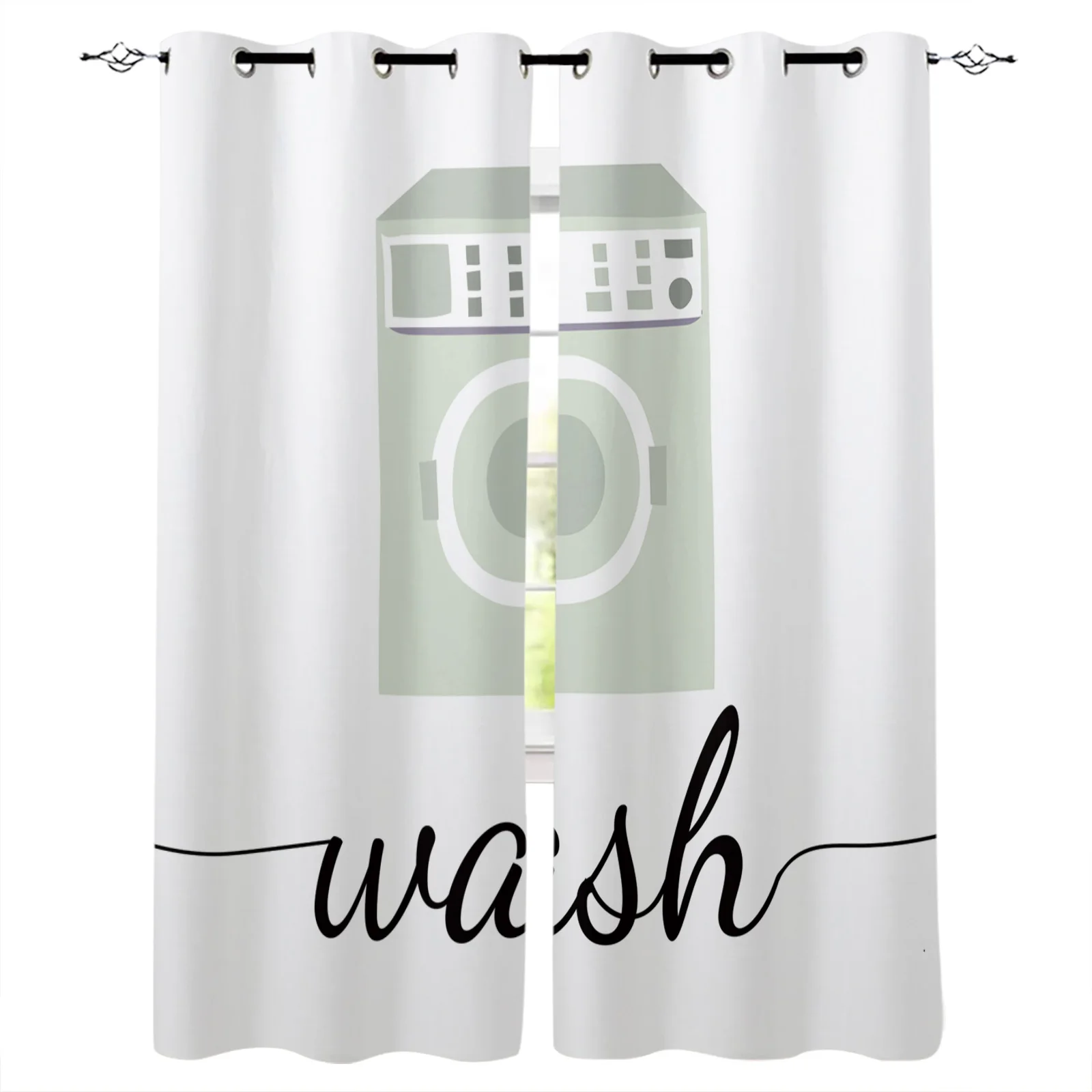 Laundry Room Theme Washing Machine Wash White Blackout Curtains For Kitchen Bedroom Kids Room Window Curtains for Living Room
Laundry Room Theme Washing Machine Wash White Blackout Curtains For Kitchen Bedroom Kids Room Window Curtains for Living Room