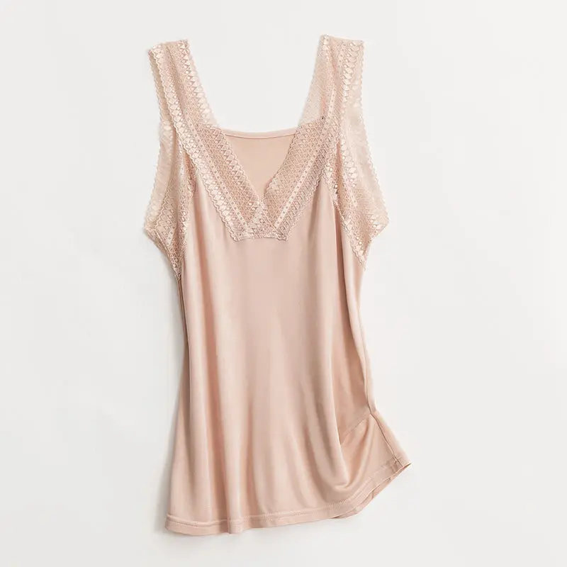 50% натуральный шелк, 50% вискоза, женская кружевная майка с v-образным вырезом, майка, жилет, рубашка, одежда для сна на тонких бретельках TG113 
50% натуральный шелк, 50% вискоза, женская кружевная майка с v-образным вырезом, майка, жилет, рубашка, одежда для сна на тонких бретельках TG113