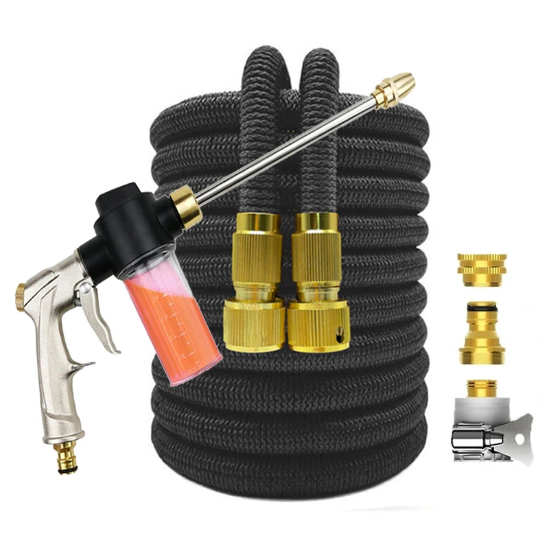 Garden Water Hose Expandable Double Metal Connector High Pressure Pvc Reel Magic Water Pipes for Garden Farm Irrigation Car Wash
Garden Water Hose Expandable Double Metal Connector High Pressure Pvc Reel Magic Water Pipes for Garden Farm Irrigation Car Wash