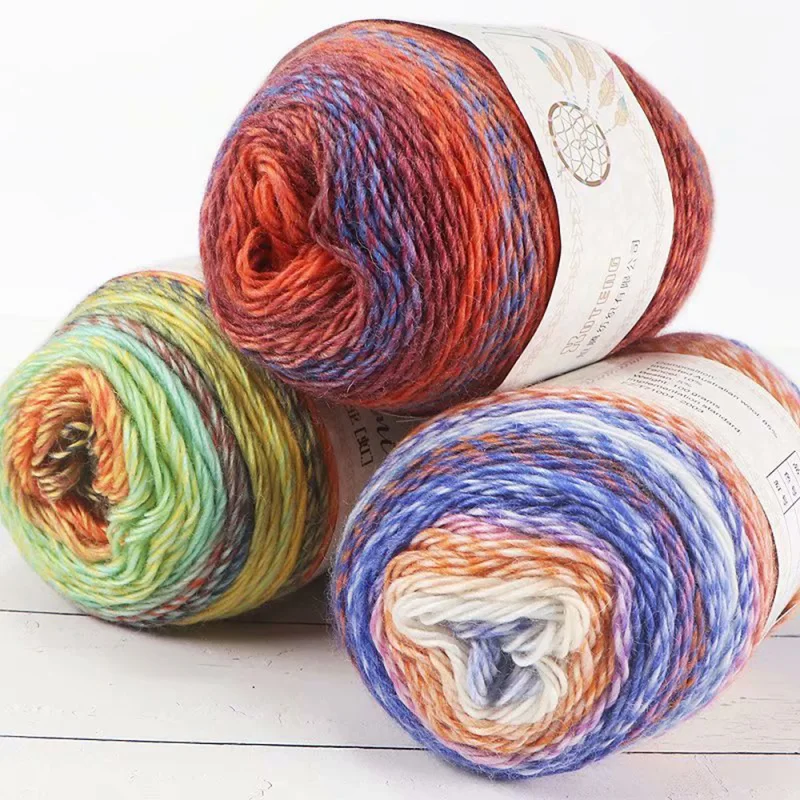 100g Color Dyed Yarn Knitting DIY Crochet Wool Rainbow Shawl Hat Coat Wool Woven SCARF Hand Knitted Wool Knitting Accessories
100g Color Dyed Yarn Knitting DIY Crochet Wool Rainbow Shawl Hat Coat Wool Woven SCARF Hand Knitted Wool Knitting Accessories