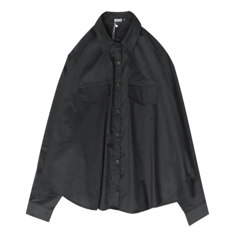 Autumn women's new square collar solid color false jacket pocket design bat sleeve long sleeve blouse
Autumn women's new square collar solid color false jacket pocket design bat sleeve long sleeve blouse