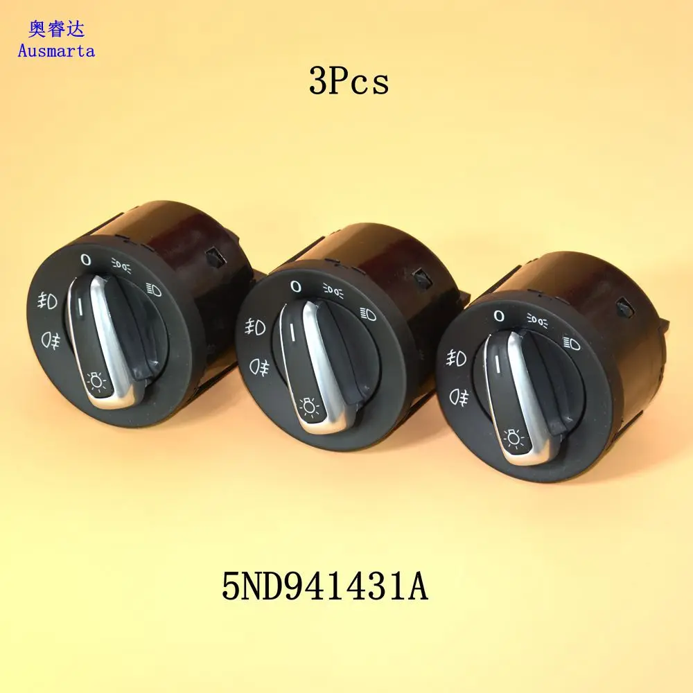 3 Pcs OEM Chrome European Headlight Control Switch For Golf Mk5 Mk6 Passat B6 5ND941431A 5ND 941 431 A
3 Pcs OEM Chrome European Headlight Control Switch For Golf Mk5 Mk6 Passat B6 5ND941431A 5ND 941 431 A