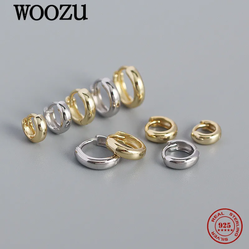 WOOZU Genuine 925 Sterling Silver Minimalism Round Hoop Earrings For Women Party Girl Bohemian Rock Men Ear Buckle Jewelry Gifts
WOOZU Genuine 925 Sterling Silver Minimalism Round Hoop Earrings For Women Party Girl Bohemian Rock Men Ear Buckle Jewelry Gifts
