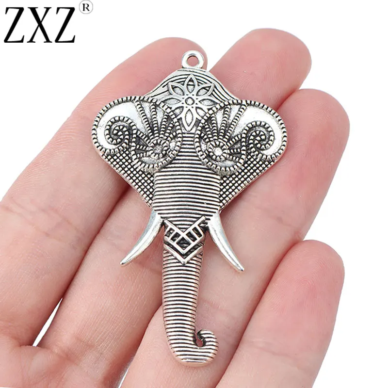 ZXZ 10pcs Tibetan Silver Large Elephant Head Charms Pendants for Jewelry Making Findings 61x37mm
ZXZ 10pcs Tibetan Silver Large Elephant Head Charms Pendants for Jewelry Making Findings 61x37mm