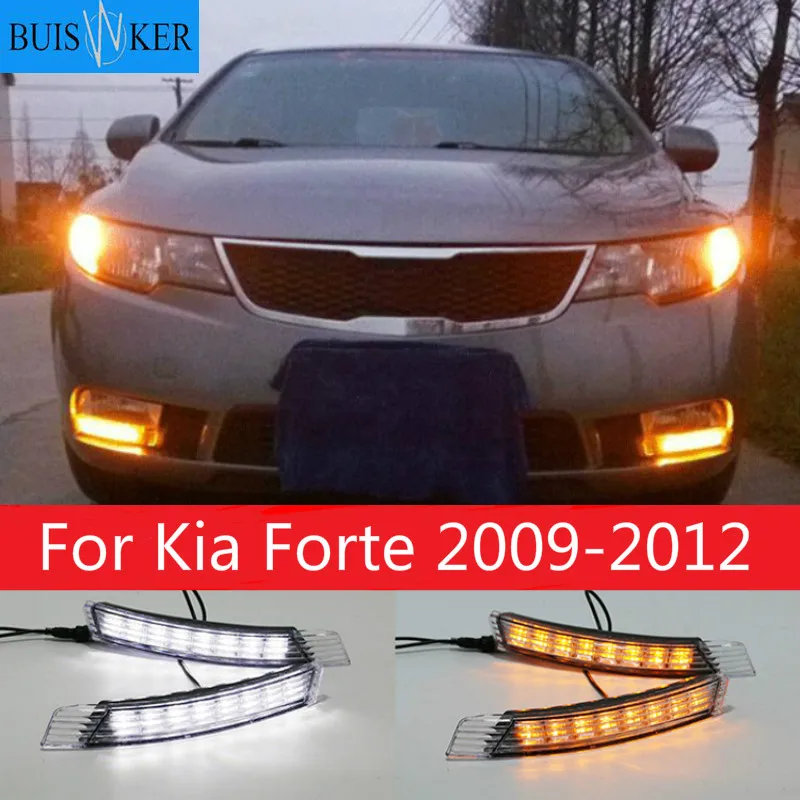 2PCS LED DRL Daytime Running Light Fog Lamp For Kia Forte 2009-2012 with Yellow Turn Signal Indicator style relay
2PCS LED DRL Daytime Running Light Fog Lamp For Kia Forte 2009-2012 with Yellow Turn Signal Indicator style relay