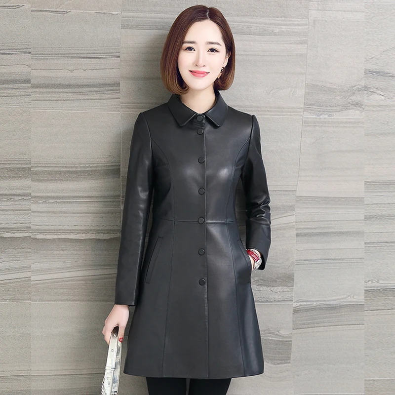 Natural Sheepskin Jacket Women Genuine Leather Trench Coat Female Long Spring Autumn Outwear Plus Size Clothes LWL1484
Natural Sheepskin Jacket Women Genuine Leather Trench Coat Female Long Spring Autumn Outwear Plus Size Clothes LWL1484